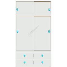 Cargar imagen en el visor de la galería, Placard Con Baulera Infantil Armado - 1.20x2.20mts - Puertas Corredizas - 4 Cajones - ENVIO GRATIS!!!