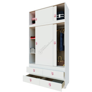 Placard Con Baulera Infantil Armado - 1.20x2.20mts - Puertas Corredizas - 4 Cajones - ENVIO GRATIS!!!